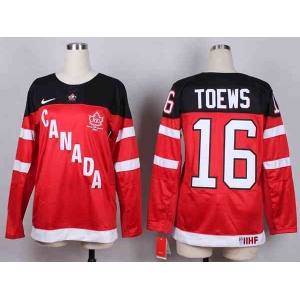 women nhl jerseys team canada #16 toews red[100 th]