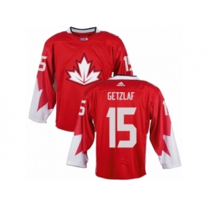 Youth Adidas Team Canada #15 Ryan Getzlaf Authentic Red Away 2016 World Cup Ice Hockey Jersey
