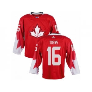 Youth Adidas Team Canada #16 Jonathan Toews Authentic Red Away 2016 World Cup Ice Hockey Jersey