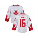 Youth Adidas Team Canada #16 Jonathan Toews Authentic White Home 2016 World Cup Ice Hockey Jersey