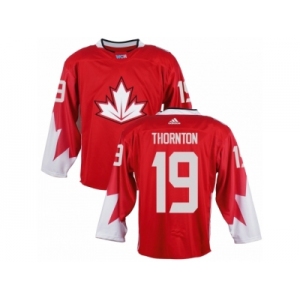 Youth Adidas Team Canada #19 Joe Thornton Authentic Red Away 2016 World Cup Ice Hockey Jersey