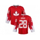 Youth Adidas Team Canada #28 Claude Giroux Authentic Red Away 2016 World Cup Ice Hockey Jersey