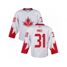 Youth Adidas Team Canada #31 Carey Price Authentic White Home 2016 World Cup Ice Hockey Jersey