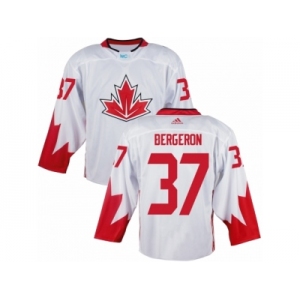 Youth Adidas Team Canada #37 Patrice Bergeron Authentic White Home 2016 World Cup Ice Hockey Jersey