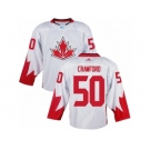 Youth Adidas Team Canada #50 Corey Crawford Authentic White Home 2016 World Cup Ice Hockey Jersey