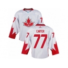 Youth Adidas Team Canada #77 Jeff Carter Authentic White Home 2016 World Cup Ice Hockey Jersey