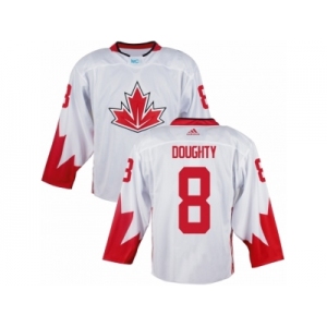 Youth Adidas Team Canada #8 Drew Doughty Authentic White Home 2016 World Cup Ice Hockey Jersey
