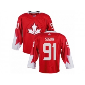 Youth Adidas Team Canada #91 Tyler Seguin Premier Red Away 2016 World Cup Ice Hockey Jersey