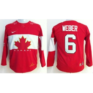 youth nhl jerseys team canada #6 weber red[2014 winter olympics]