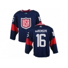 Men Adidas Team USA #16 James van Riemsdyk Navy Blue Away 2016 World Cup Ice nhl Jersey