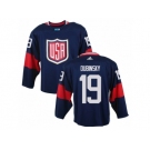 Men Adidas Team USA #19 Brandon Dubinsky Navy Blue Away 2016 World Cup Ice Hockey Jersey