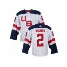 Men Adidas Team USA #2 Matt Niskanen White 2016 World Cup Ice Hockey Jersey