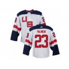 Men Adidas Team USA #23 Kyle Palmieri White Home 2016 World Cup Ice Hockey Jersey