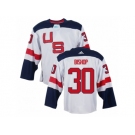 Men Adidas Team USA #30 Ben Bishop White 2016 World Cup Ice Hockey Jersey