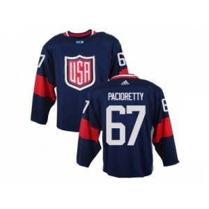 Men Adidas Team USA #67 Max Pacioretty Navy Blue Away 2016 World Cup Ice Hockey Jersey