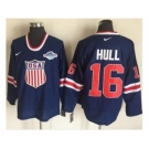 Team USA #16 Brett Hull Navy Blue 2014 Olympic Nike Throwback Stitched NHL Jersey