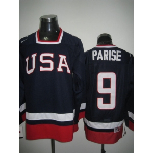 nhl jerseys team usa #9 parise 2010 olympic blue