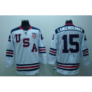 nhl team usa #15 langenbrunner 2010 olympic white