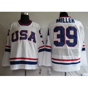 nhl team usa #39 miller 2010 olympic white