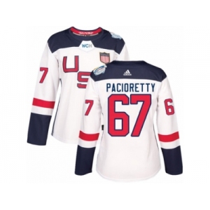 Women's Adidas Team USA #67 Max Pacioretty Authentic White Home 2016 World Cup Hockey Jersey