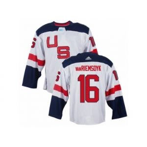 Youth Adidas Team USA #16 James van Riemsdyk Premier White Home 2016 World Cup Ice Hockey Jersey