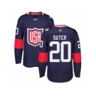 Youth Adidas Team USA #20 Ryan Suter Premier Navy Blue Away 2016 World Cup Ice Hockey Jersey