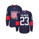 Youth Adidas Team USA #23 Kyle Palmieri Premier Navy Blue Away 2016 World Cup Ice Hockey Jersey