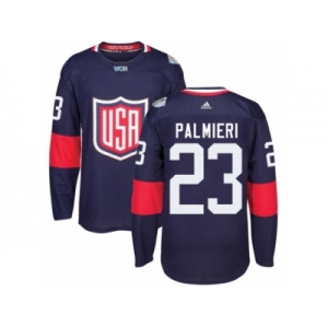 Youth Adidas Team USA #23 Kyle Palmieri Premier Navy Blue Away 2016 World Cup Ice Hockey Jersey