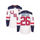 Youth Adidas Team USA #26 Blake Wheeler Premier White Home 2016 World Cup Ice Hockey Jersey