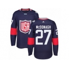 Youth Adidas Team USA #27 Ryan McDonagh Authentic Navy Blue Away 2016 World Cup Ice Hockey Jersey