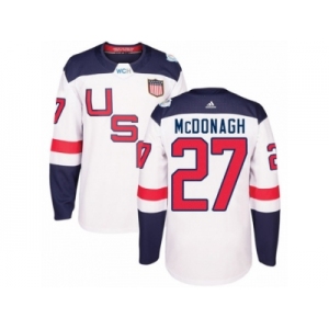 Youth Adidas Team USA #27 Ryan McDonagh Premier White Home 2016 World Cup Ice Hockey Jersey