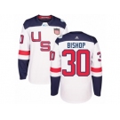 Youth Adidas Team USA #30 Ben Bishop Authentic White Home 2016 World Cup Ice Hockey Jersey