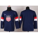 youth 2014 winter olympics nhl jerseys blank blue USA