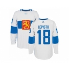 Men's Adidas Team Finland #18 Sami Lepisto Authentic White Home 2016 World Cup of Hockey Jersey