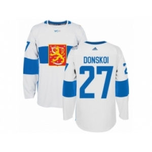 Men's Adidas Team Finland #27 Joonas Donskoi Authentic White Home 2016 World Cup of Hockey Jersey