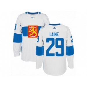 Men's Adidas Team Finland #29 Patrik Laine Premier White Home 2016 World Cup of Hockey Jersey