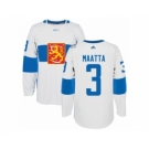 Men's Adidas Team Finland #3 Olli Maatta Premier White Home 2016 World Cup of Hockey Jersey