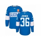 Men's Adidas Team Finland #36 Jussi Jokinen Authentic Blue Away 2016 World Cup of Hockey Jersey