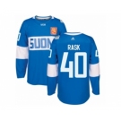 Men's Adidas Team Finland #40 Tuukka Rask Premier Blue Away 2016 World Cup of Hockey Jersey