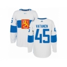 Men's Adidas Team Finland #45 Sami Vatanen Authentic White Home 2016 World Cup of Hockey Jersey