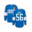 Men's Adidas Team Finland #56 Erik Haula Premier Blue Away 2016 World Cup of Hockey Jersey