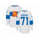 Men's Adidas Team Finland #71 Leo Komarov Premier White Home 2016 World Cup of Hockey Jersey