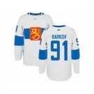 Men's Adidas Team Finland #91 Aleksander Barkov Premier White Home 2016 World Cup of Hockey Jersey