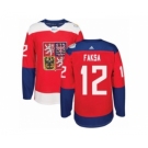 Men's Adidas Team Czech Republic #12 Radek Faksa Premier Red Away 2016 World Cup of Hockey Jersey