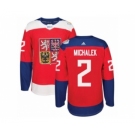 Men's Adidas Team Czech Republic #2 Zbynek Michalek Authentic Red Away 2016 World Cup of Hockey Jersey