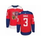 Men's Adidas Team Czech Republic #3 Radko Gudas Premier Red Away 2016 World Cup of Hockey Jersey