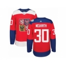 Men's Adidas Team Czech Republic #30 Michal Neuvirth Premier Red Away 2016 World Cup of Hockey Jersey