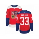 Men's Adidas Team Czech Republic #33 Jakub Nakladal Authentic Red Away 2016 World Cup of Hockey Jersey