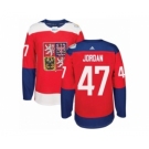 Men's Adidas Team Czech Republic #47 Michal Jordan Premier Red Away 2016 World Cup of Hockey Jersey