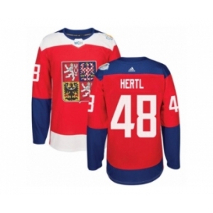 Men's Adidas Team Czech Republic #48 Tomas Hertl Authentic Red Away 2016 World Cup of Hockey Jersey